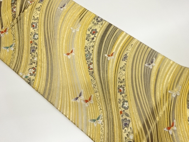 JAPANESE FUKURO OBI / WOVEN FLOWER ARABESQUE